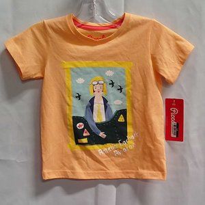 New Piccolina t-shirt with Amelia Earhart Aviator design on the front.